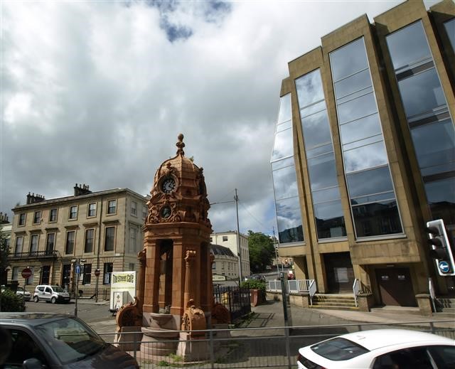 sir charles cameron memorial fountain and clock tower, glasgow